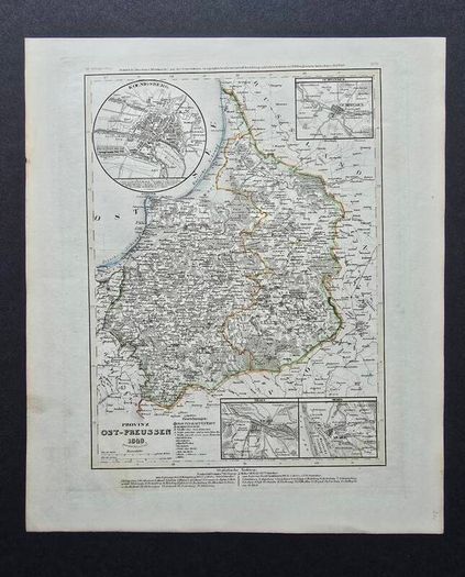Set of 5 Antique Maps 1849 1850  Meyers Zeitung Atlas