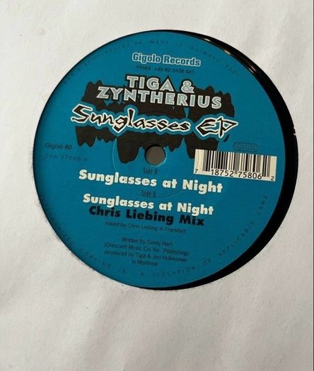 Techno/ Tiga & zyntherius Sunglasses EP 12" vinyl