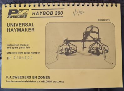 PZ Zweegers Haybob 300 Owners Manual