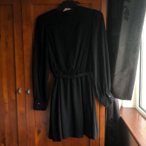 A WEAR black chiffon long sleeved dress