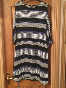Cold shoulder cobalt stripe dress Size 18