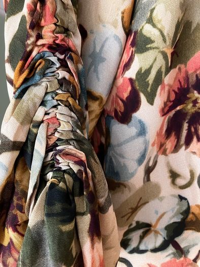 Ladies Green Floral Long Sleeved Top