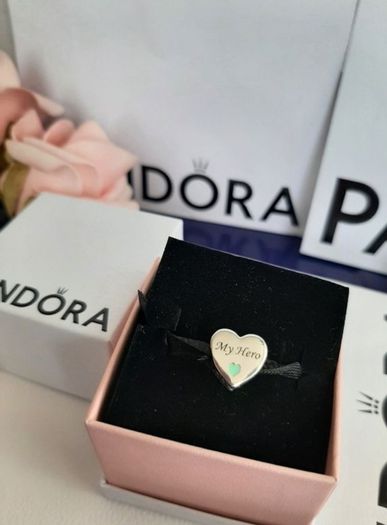 new genuine pandora MY HERO heart charm