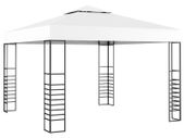 Garden Gazebo Powder-Coated Steel 4x3x2.7 m White