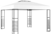 Garden Gazebo Powder-Coated Steel 4x3x2.7 m White