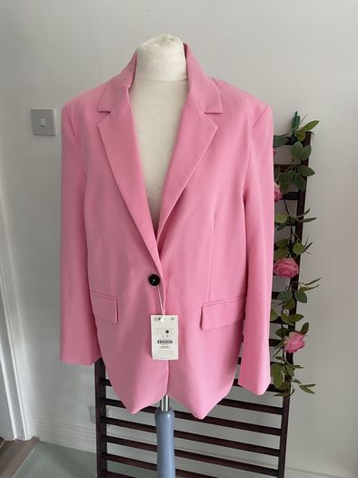 blazer Bnwt Bershka size large pink single breasted jacket