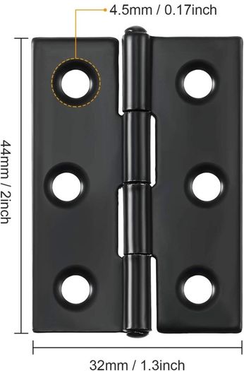16 Pieces Small Door Hinges Stainless Steel Folding Butt Hinges Home Furniture Hardware Piano Cabinet Door Hinge with 96 Pieces Stainless Steel Screws (FREE POSTAGE)