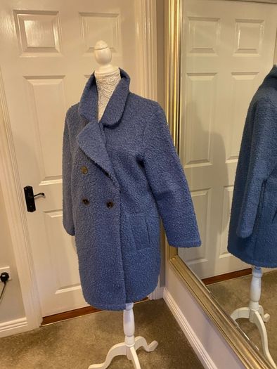 Coat blue soft teddy coat