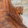 Late Victorian Gothic Revival Carved Oak Hall Settle. Image 3