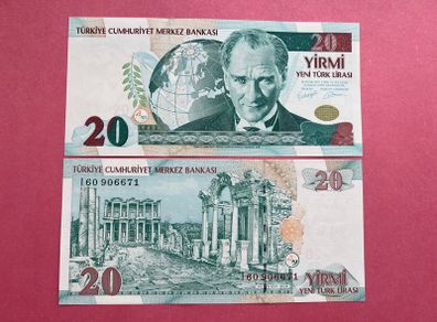 Turkey  20 Lira  2005  Pick 219b   ( Uncirculated )