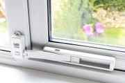 Window Restrictor Child Safety Locks for UPVC, Wooden, Metal, Aluminum Window Frames, Self Adhesive, No Tools or Drilling, Easy Install (1 Lock,White/Grey)