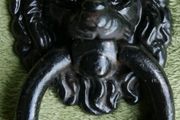 Antique Black Rustic Lion Head Door Knocker