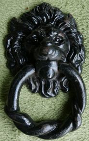 Antique Black Rustic Lion Head Door Knocker
