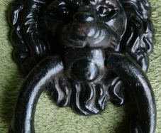 Antique Black Rustic Lion Head Door Knocker