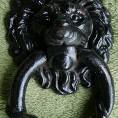 Antique Black Rustic Lion Head Door Knocker