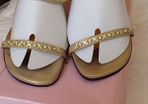 Gold kitten heel sandal