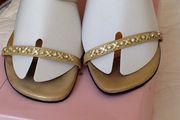 Gold kitten heel sandal