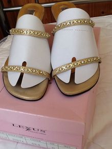 Gold kitten heel sandal