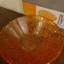 Amber Coloured Textured Glass Bowl - Handmade In Italy - 16cm - Boxed Image 3