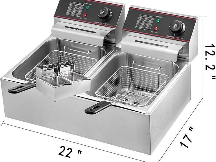 Electric Deep Fryer 12L 5000W Twin Basket