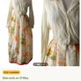 Victor Costa vintage Orange floral maxi dress size small Image 9