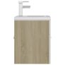 Sink Cabinet with Built-in Basin White and Sonoma Oak Chipboard Image 6