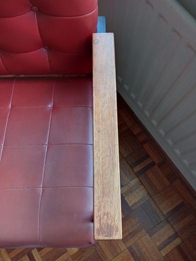 vintage red leather armchair