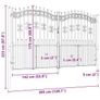 Fence Gate with Spear Top Black 305x175 cm Image 6