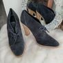 Brand New Authentic Balenciaga Lace up navy suede ankle boots size 7 Image 2