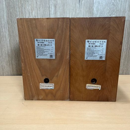 Pair Vintage Videoton D132 E Minimax II Teak Hifi Speakers - Made in Hungary