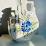 Large Vintage Hand Painted Ceramic Vase Sculptural Continental Floral Design 31cm Image 2