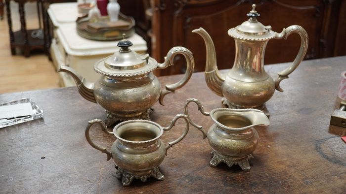 Vintage Silver-Plated Four-Piece Tea & Coffee Set