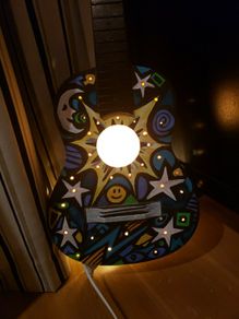 Hand painted guitar lamp