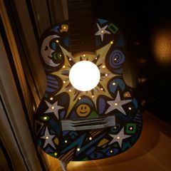Hand painted guitar lamp
