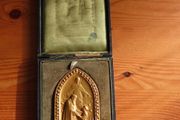 Antique French Gilded Gold Religious Medal Orphelins Apprentis d'Auteuil Medal Plaque