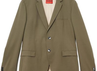 HUGO BOSS Men's Blazer Jacket, Dark Beige 257. EU 42 / L