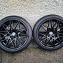 R19 5x120 BMW Style 666M staggered alloy wheels with good tyres + TPMS Image 3