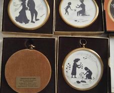 Vintage Set of 4 Peter Bates Silhouette Miniatures Four Seasons
