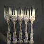 Set 5 Kings Pattern A1 Silver Plated Newbridge Irish Dessert Forks Image 4