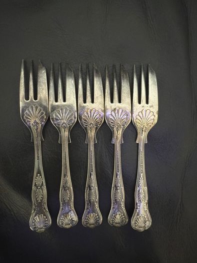 Set 5 Kings Pattern A1 Silver Plated Newbridge Irish Dessert Forks