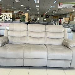 3-Seater Brown Recliner Sofa