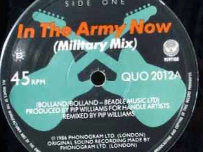 Status Quo limited edition 12 inch single in the army now original 1986 release vinyl record in vg+ condition