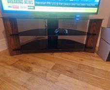 Walnut and Glass TV Stand