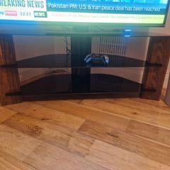 Walnut and Glass TV Stand