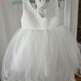 Baby Girl White Bowknot Party, Christening Dress with Headband, 0 to 6 Months Image 2