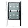 Black Single Door Fence Gate 100 x 200 cm Image 5