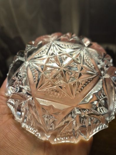 Vintage Heavy Crystal Glass Ashtray