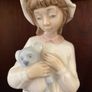 Nadal Valencia Spain Porcelain Girl with Teddy Bear Figurine Image 2
