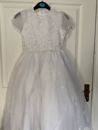 communion dress , matching bag , balero jacket