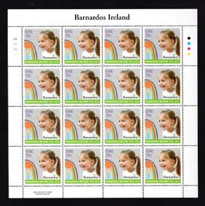 2012 Ireland Barnardo's Ireland Commemorative Stamps Sheetlet Plate 1A1A1A1A Mint Never Hinged (MNH)